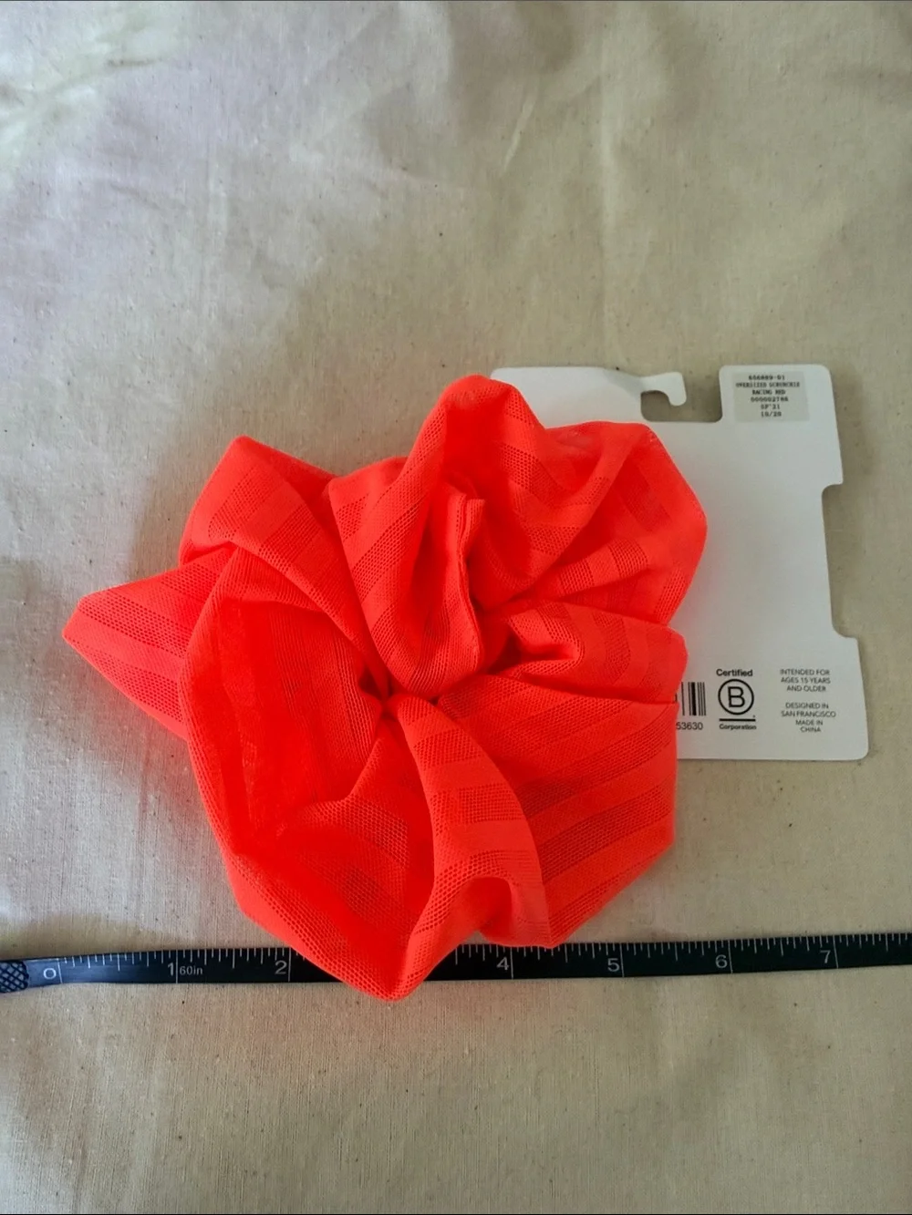 Athleta Neon Orange Mesh Scrunchie (NWT)